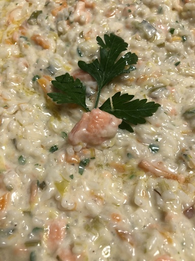 Risotto Saumon Poireaux