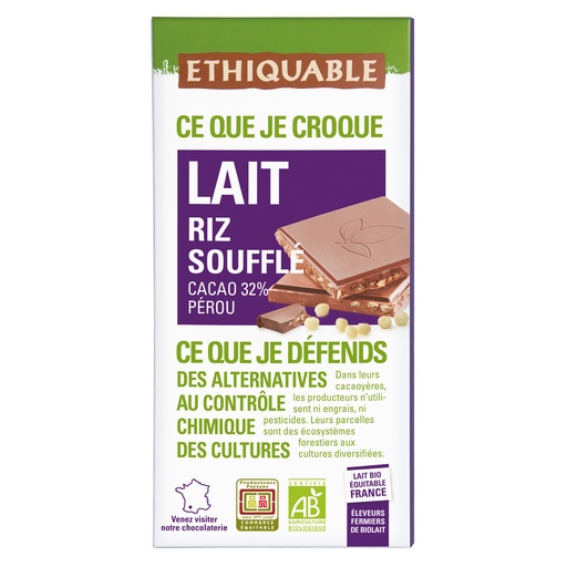 Chocolat lait riz soufflé 