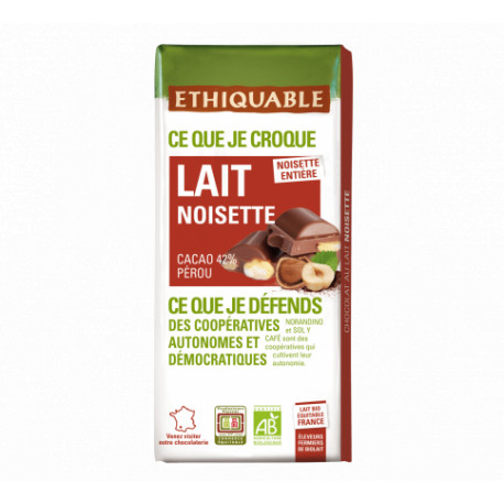 Chocolat lait noisette entière